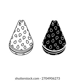 Hand drawn illustration of two watermelon slices isolated on