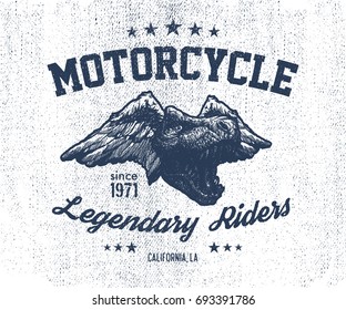 Hand drawn Illustration with typo for t shirt and other uses. Vector illustration.