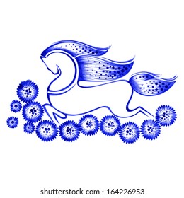 hand drawn illustration in Ukrainian folk style
