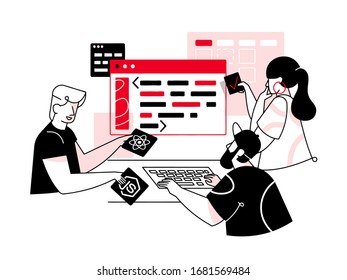 Hand drawn illustration vector art  meeting