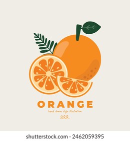 Handgezeichnete Illustration Vektorgrafik von niedlichen isolierten flachen minimalen Motiv Orange Doodle-Stil-Design. Für Poster, Aufkleber, Banner, Kunstwerk, Social Media