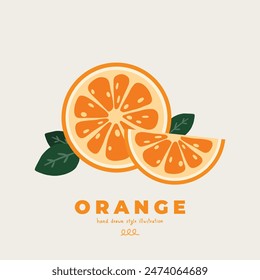 Vector de ilustración dibujado a mano de lindo diseño de estilo garabato naranja de motivo mínimo plano aislado. Para póster, pegatina, Anuncio, obra de arte, redes sociales