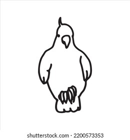 Hand drawn illustration vector sketch of parrot.