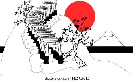 京都 伏見稲荷 のイラスト素材 画像 ベクター画像 Shutterstock