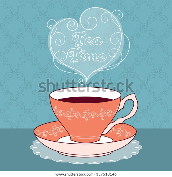 Hand Drawn Illustration Vintage Tea Cup Stock Vector (Royalty Free ...