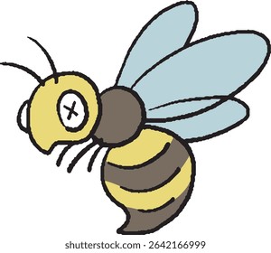 Hand drawn illustration of a wasp