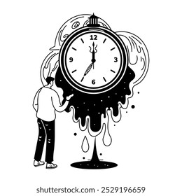 Dibujado a mano ilustración de la pérdida de tiempo
