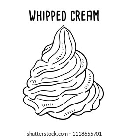 Hand drawn illustration of Whipped cream.