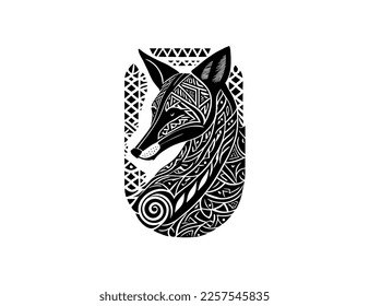 hand drawn illustration of a wolf