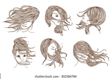 167,140 Woman hair sketches Images, Stock Photos & Vectors | Shutterstock