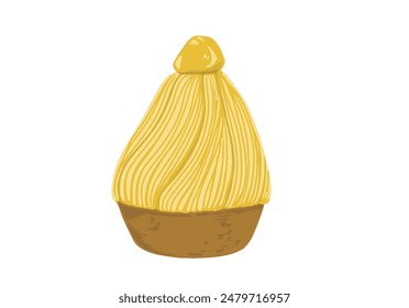 hand drawn illustration of yellow mont blanc