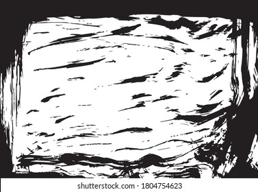 Hand drawn illustrations of brush strokes, grunge texture background isolated on white background.  