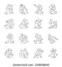 Hand Drawn Illustrations of Dance Partners 

