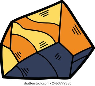 a Hand drawn illustrations of rocks and minerals in line art style.