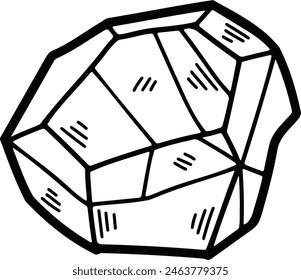 a Hand drawn illustrations of rocks and minerals in line art style.