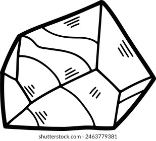 a Hand drawn illustrations of rocks and minerals in line art style.