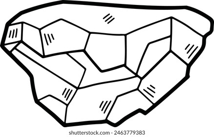 a Ilustraciones dibujadas a mano de rocas y minerales en estilo line art.