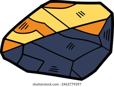 a Hand drawn illustrations of rocks and minerals in line art style.