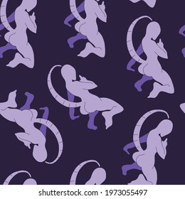 Hand drawn illustrations of scorpio zodiac, sign, constellation. Seamless pattern
