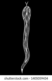Hand drawn illustrations of viper snake isolated on black background