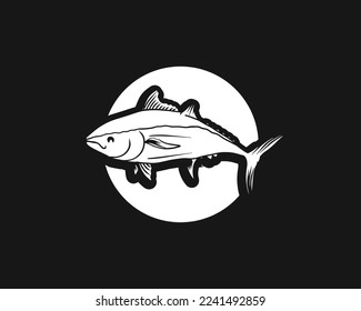 hand drawn illustrative Tuna Fish design vector template