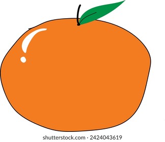 imagen dibujada a mano de una hermosa fruta naranja