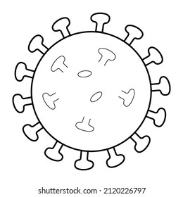 Hand drawn image of the coronavirus. Non-cellular infectious agent.