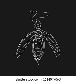 Hand drawn image of dor in continuous line style. Vector illustration