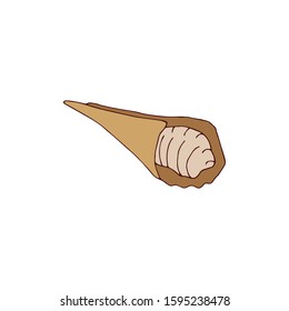 Hand drawn image of icing cake. Vector illustration isolated on a white background.