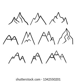 Hand drawn image of a mountain peak, engraving style - Vector Illustration EPS