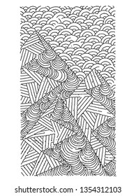 Hand drawn image of a mountain peak, engraving style, grunge textured vector illustrations