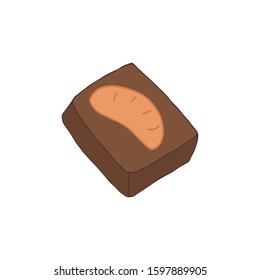  Hand drawn image of sweet pastries. Vector illustration isolated on a white background.
