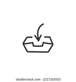 Hand drawn inbox vector icon. Download inbox flat sign design. Inbox linear symbol pictogram EPS 10