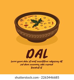 Hand drawn indian cuisine dal illustration