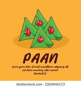 Hand drawn indian cuisine paan illustration