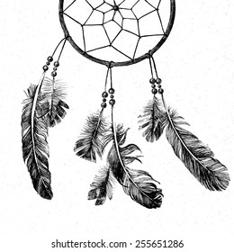 Hand Drawn Indian Dream Catcher 