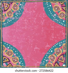 Hand drawn  indian  frame. All objects are conveniently grouped  and are easily editable.