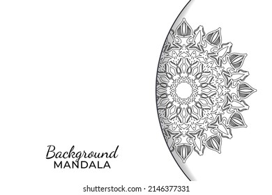 hand drawn indian ornament mandala on background style.