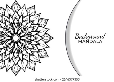 hand drawn indian ornament mandala on background style.