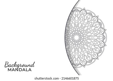 hand drawn indian ornament mandala on background style.