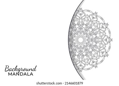 hand drawn indian ornament mandala on background style.