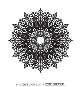 hand drawn indian ornament mandala on background style.