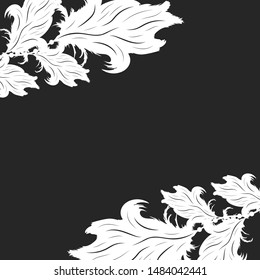 Hand drawn indian style feather border. Tribal ethnic background. Scandinavian design background for invitation card.