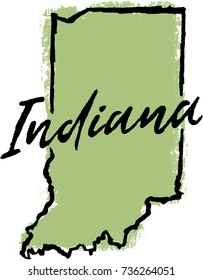 Hand Drawn Indiana State Design