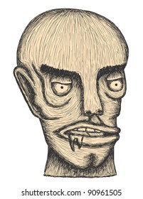 Hand drawn individual head of man