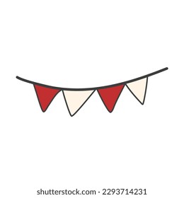 hand drawn indonesia independence day flag
