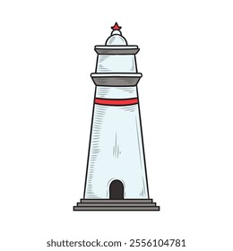 Hand Drawn Indonesia Landmark Illustration Colored - The Great Monument of Banten