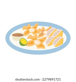 hand drawn indonesian food batagor