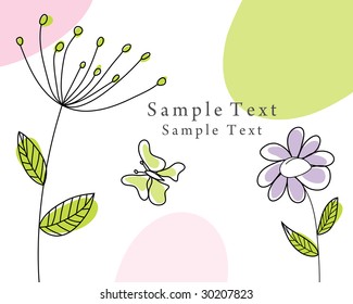 Hand drawn infant card for design use
