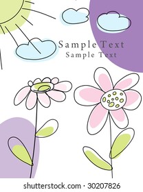 Hand drawn infant card for design use